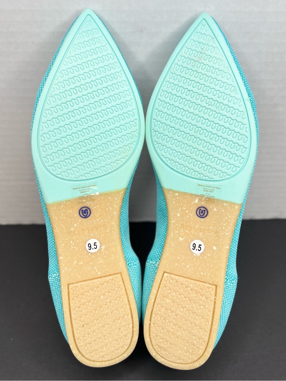 Rothy's “The Point” Retired Island Blue Pointed-Toe  Ballet Flats Womens Sz 9.5 - Picture 11 of 13